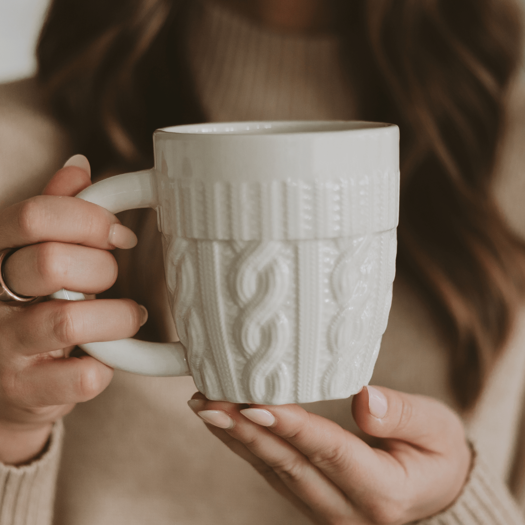 Cream Sweater Coffee Mug